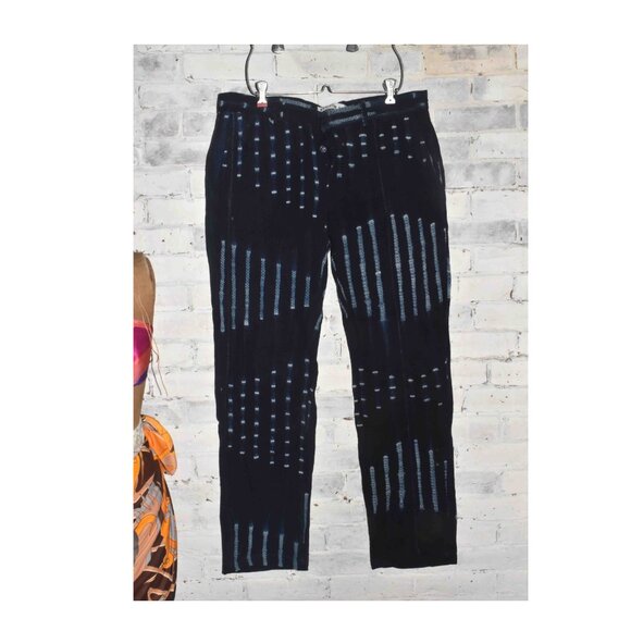 Studio 189 Indigo Mud Cloth Andy Pants Size Large $550! - Picture 11 of 11